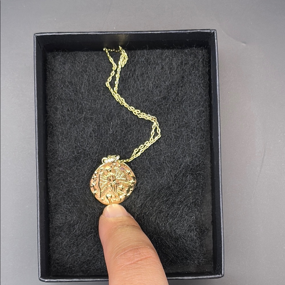 Gold Spiral Medallion Necklace